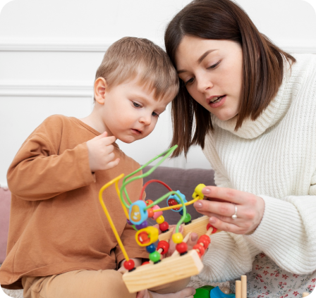 Women playing with her child