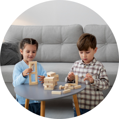 Two children playing